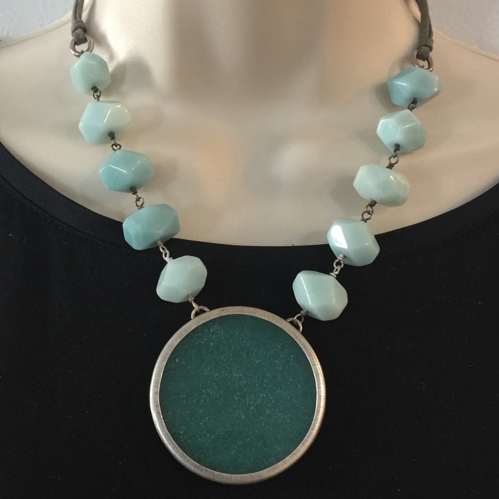 Silpada Aqua Etched Quartzite Pendant (used)